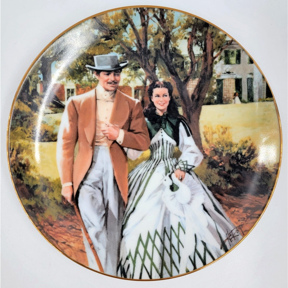 Gone with the Wind Collector Plate Home To Tara Scarlett Rhett 1989 with Box - Picture 4 of 7